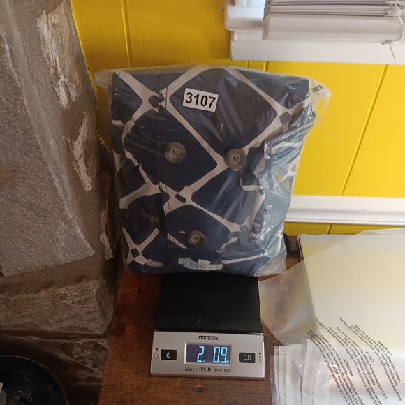 Boden Trench Coat Womens 8 Blue Cream Double Breasted  Belted Geometric - Picture 11 of 11